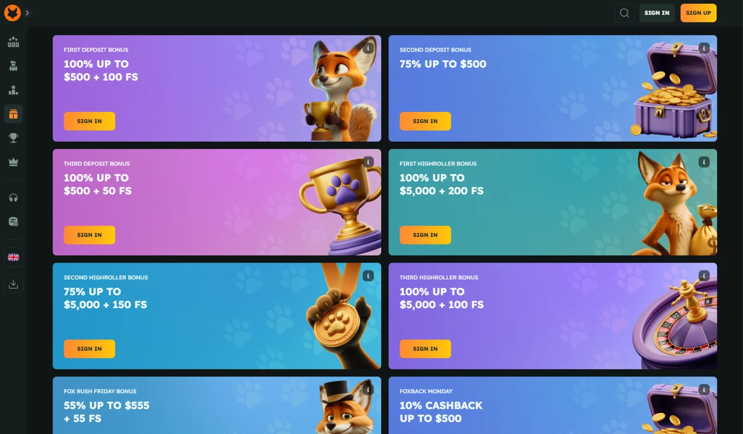 FoxSlots Casino Bonuses and Promotions